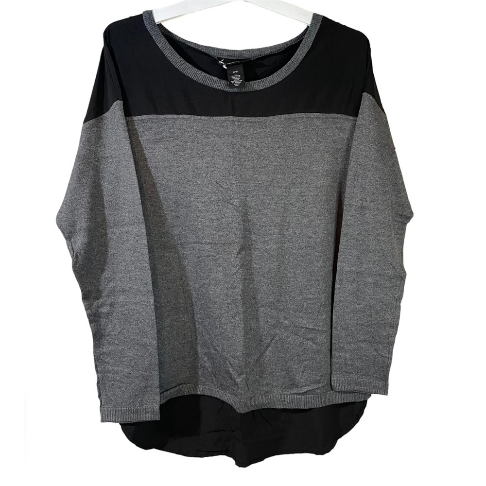 LANE BRYANT hi-low underlay open back long sleeve top women’s Size 14/16